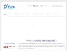 Tablet Screenshot of choices-international.com